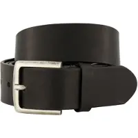 Lindenmann Leren riem zwart uni