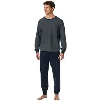 Schiesser lange pyjama nachtblauw