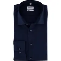 Seidensticker Shaped Overhemd donkerblauw, Effen