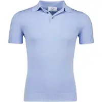 Born with Appetite wolf knitted polo lichtblauw
