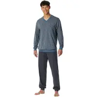 Schiesser Pyjama Long graphite 181162 52/L