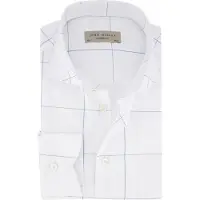 John Miller overhemd wit geruit wide collar
