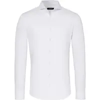 Desoto Luxury Tailored Fit Jersey overhemd wit, Effen