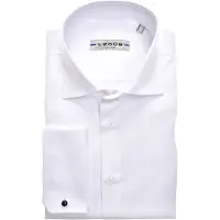 Ledub Slim Fit Overhemd wit, Effen