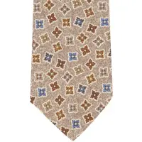 Profuomo beige stropdas geprint