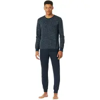 Schiesser pyjama donkerblauw geprint