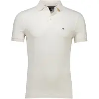 Tommy Hilfiger polo wit effen 3-knoops slim fit katoen