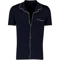 Schiesser Pyjama kort donkerblauw / wit