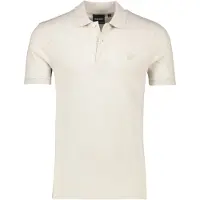 Lyle & Scott polo creme katoen en stretch pique effen