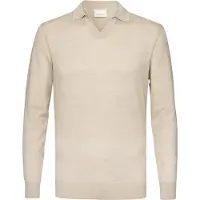 Profuomo polo lange mouw beige