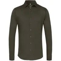 Desoto business overhemd slim fit donkergroen effen katoen
