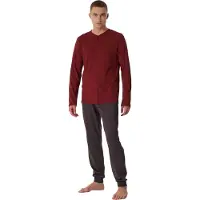 Schiesser Pyjama Long terracotta brown 180269 48/S