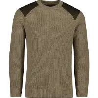 Barbour trui effen khaki wol normale fit