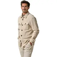 Profuomo knitted overshirt beige