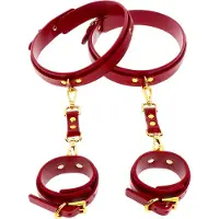 Taboom - Wrist To Thigh Cuff Set - Bondage / SM Cuffs Rood