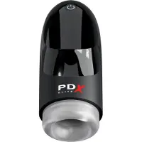 PDX Hydrogasm - oplaadbare draaiende masturbator (zwart)