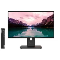 Lenovo ThinkCentre M75q Gen 5 + ThinkVision T24-40 23,8 Full HD-beeldscherm AMD Ryzen 7 PRO 8700GE-processor 3,65 GHz tot 5,10 GHz, Windows 11 Pro 64, 512 GB SSD TLC Opal - 12RQT2440BUNDLEEU