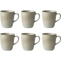 Aida Raw Mok Met Handvat 35 Cl Pak Van 6 - Theekopjes Steengoed Sandy Beige - 14493
