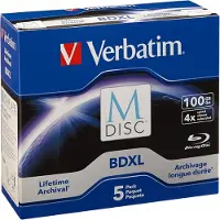 Verbatim M-DISC BD-R 4x 100GB 5P JC Printable 43834
