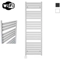 Sanicare Electrische wifi radiator hpw carini moda 160x60 cm mat wit met thermostaat wit linksonder