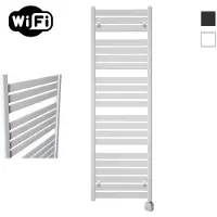 Sanicare Electrische Wifi Radiator HPW Carini Moda 160x60 cm Mat Wit Met Thermostaat Zilver Rechtsonder