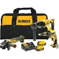DeWalt Kit van 3 DCK304P2-QW XR 18V 5Ah Li-Ion Borstelloos gereedschappen