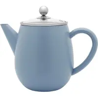 Bredemeijer - Theepot dubbelwandig Eva - 1,1 liter - IJsblauw - Met theezeef