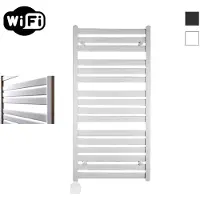 Sanicare Carini Moda elektrische Wifi radiator 120x60cm mat wit met thermostaat wit linksonder