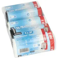 Papstar afvalemmerzak HDPE, 30 liter, 2x zwart en 3x wit
