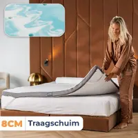 Best Life Matras Topper 160x200 - Traagschuim Topdekmatras - Matrastopper - 8 cm