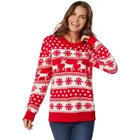 TecTake dressforfun - Kersttrui Rood-Wit - Voor Vrouwen - M