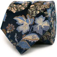 Tresanti stropdas blauw geprint bloemen