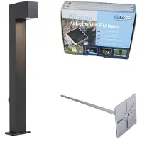 QAZQA Buitenlamp zwart met grondpin en kabelmof 65cm incl. stopcontact IP44 - Baleno