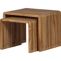 Woood Jasmijn Bijzettafels - Recycled Teak - Naturel - Set van 2