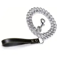 Nobleza Ketting riem voor kleine hond - Lengte 120 cm - Stalen riem voor kleine hond - Hondenriem ketting - Kettinglijn - Zwart