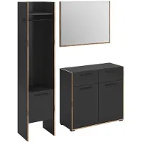 Furnilux Bueno Garderobekast Basalt Melamine Trim NoxOak NB - 37x152x189cm