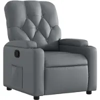 vidaXL Fauteuil verstelbaar kunstleer grijs