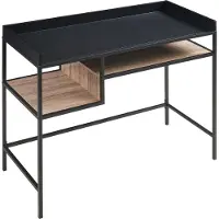 En.casa Bureau Belana 100x43x82 cm zwart en eikenkleurig []
