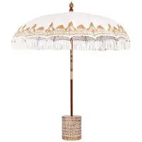 vidaXL Balinese parasol met basis Crèmekleurig 215 x 215 x 260 cm