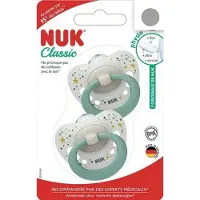 Nuk Classic | siliconen fopspenen | 2st. set | 0-6 maanden