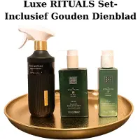 RITUALS - Geschenkset - Jing - Hand Wash 300 ml + Kitchen Hand Balm 175 ml + Huisparfum 400 ml + Gouden Dienblad - Cadeau Set - Producten - Handzeep 300 ml
