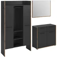 Furnilux Bueno Garderobekast Basalt Melamine Trim NoxOak NB - 37x215x189cm