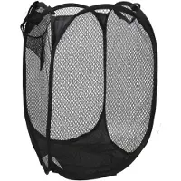 Gerimport Wasmand flexibel/opvouwbaar - zwart - kunststof - 30 x 30 x 50 cm - 55 liter