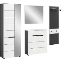 Furnilux Canu kledingkastcombinatie wit NB Basaltgrijs NB - 37x220x190cm