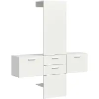 Furnilux Vaga kledingkastcombinatie staand hangend wit melamine wit melamine - 36x156x190cm