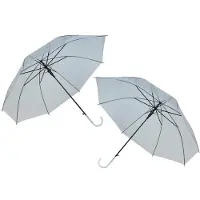 Malatec Paraplu - 2x - transparant - PVC/ijzer - D93 x H72 cm - automatisch - opvouwbaar
