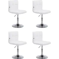 CLP 4-delige set loungestoelen Palma V2, bekleed met kunstleer. De loungestoelen zijn in hoogte verstelbaar en draaibaar, kleur: wit
