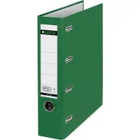 Leitz Dubbelmap 1012, 2 x A5, rugbreedte 75 mm, precisiehefboommechanisme, vak voor rugetiket, vingergat, polypropyleen, groen, 5 st.