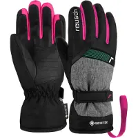 Reusch - Kinder skihandschoenen - Flash Gore-Tex Junior Black Black Melange Pink Glow voor Unisex - Kindermaat 4 - Zwart