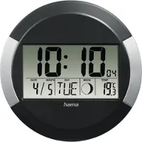 Hama Digitale Wandklok - - Ischia - DCF Radiogestuurd - LCD Scherm - Ingebouwde Thermometer